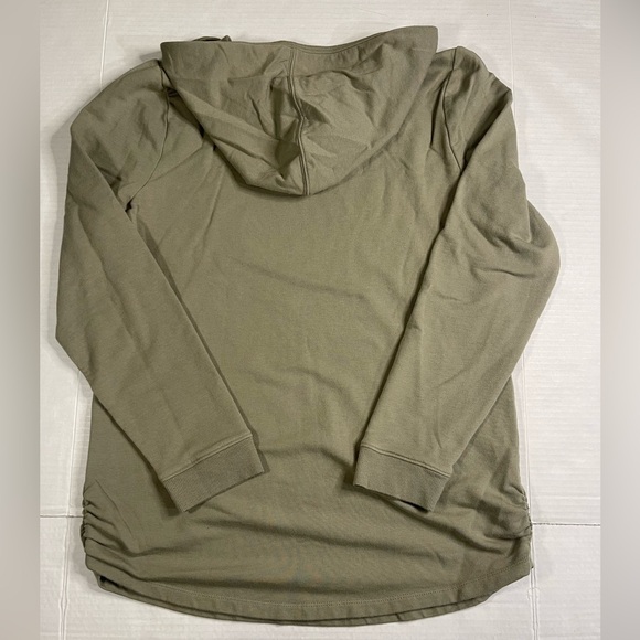 Barefoot Dreams Sweatshirt Women M Malibu Olive Green Luxe Lounge Scrunch Hoodie - Picture 7 of 8